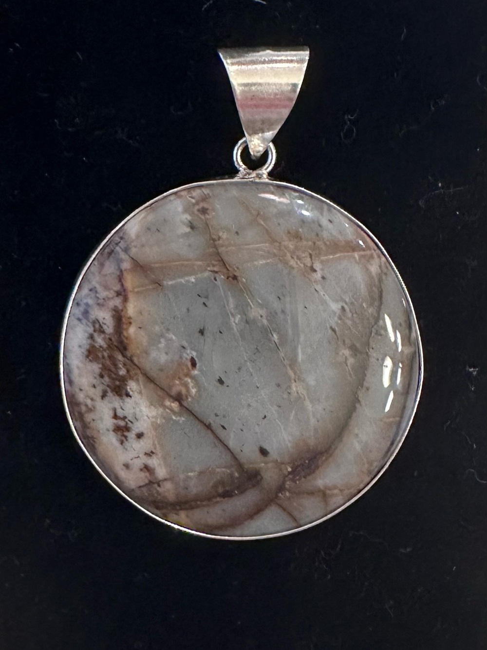 Sterling Silver Coconut Jasper Pendant